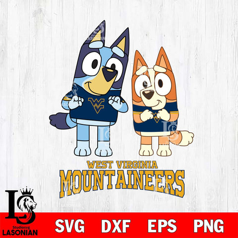 West Virginia Mountaineers Bluey & Bingo 6 Svg Eps Dxf Png File, NCAA svg, Digital Download, Instant Download