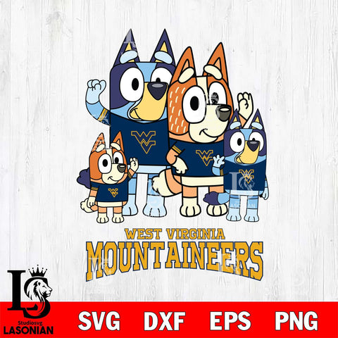 West Virginia Mountaineers Bluey & Bingo 7 Svg Eps Dxf Png File, NCAA svg, Digital Download, Instant Download