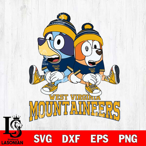 West Virginia Mountaineers Bluey & Bingo 8 Svg Eps Dxf Png File, NCAA svg, Digital Download, Instant Download
