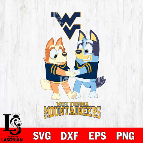 West Virginia Mountaineers Bluey Chilli Dance Svg Eps Dxf Png File, Digital Download, Instant Download