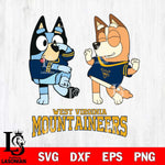 West Virginia Mountaineers Bluey Chilli Sport Svg Eps Dxf Png File, Digital Download, Instant Download