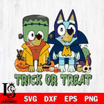 West Virginia Mountaineers Bluey Halloween Trick or Treat Svg Eps Dxf Png File, Digital Download, Instant Download