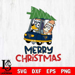 West Virginia Mountaineers Bluey Merry Christmas Svg Eps Dxf Png File, Digital Download