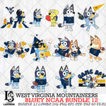 West Virginia Mountaineers Bluey NCAA Bundle 12 Svg Eps Dxf Png File, Digital Download, Instant Download