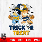 West Virginia Mountaineers Bluey Trick or Treat Halloween 2 Svg Eps Dxf Png File, Digital Download, Instant Download