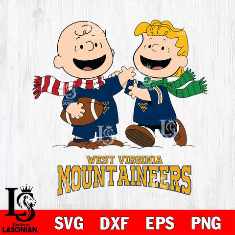 West Virginia Mountaineers Charlie Brown & Linus Football Cricut,Christmas SVG DXF EPS PNG FILE, NCAA Digital Download,Instant Download, Silhouette