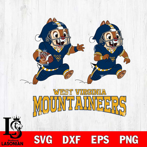 West Virginia Mountaineers Chip & Dale Football Cricut,Christmas SVG DXF EPS PNG FILE, NCAA Digital Download,Instant Download, Silhouette