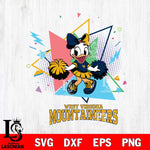 West Virginia Mountaineers Cute Daisy Duck Cheerleader SVG DXF EPS PNG FILE, NCAA File Cut,Digital Download,Instant Download