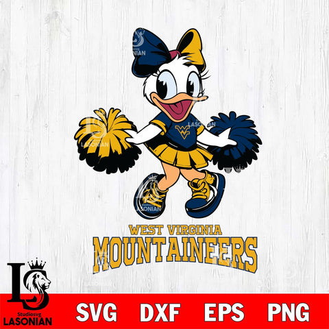 West Virginia Mountaineers Daisy Duck Cheerleader Disney, Svg Eps Dxf Png File, Digital Download