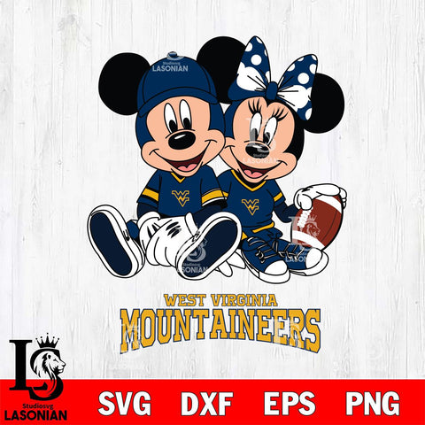 West Virginia Mountaineers Disney Mickey And Minnie Football Svg Eps Dxf Png File, NCAA svg , Digital Download , Instant Download, Cricut File