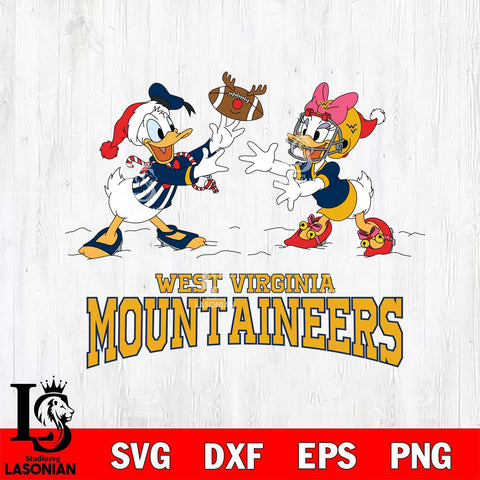 West Virginia Mountaineers Donald Duck & Daisy Duck Football Cricut,Christmas SVG DXF EPS PNG FILE, NCAA Digital Download,Instant Download, Silhouette