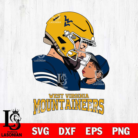 West Virginia Mountaineers Father And Child Rugby SVG DXF EPS PNG FILE,NCAA SVG, Father day Digital Download,Instant Download, Silhouette