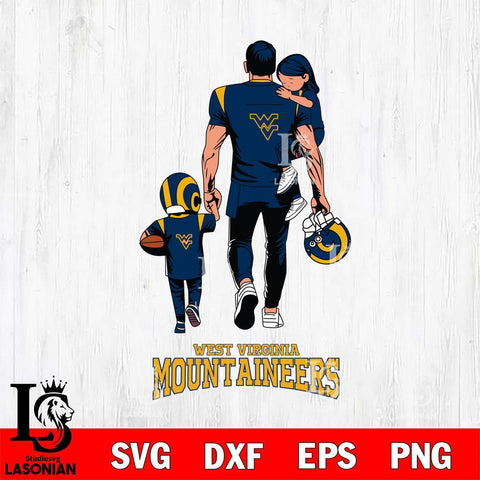 West Virginia Mountaineers Father And Son Football SVG DXF EPS PNG FILE,NCAA SVG, Father day Digital Download,Instant Download, Silhouette