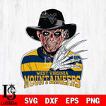 West Virginia Mountaineers Freddy Krueger Horror Halloween Svg Eps Dxf Png File, NCAA svg, Digital Download, Instant Download