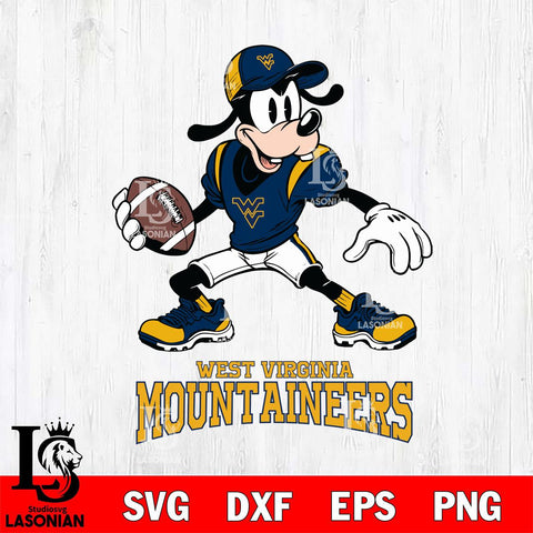 West Virginia Mountaineers Goofy Disney, Svg Eps Dxf Png File, Digital Download