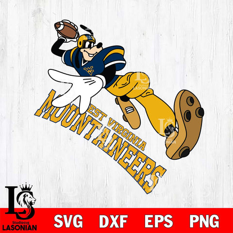 West Virginia Mountaineers Goofy rugby player SVG DXF EPS PNG FILE,NCAA svg ,Football Digital Download,Instant Download, Silhouette