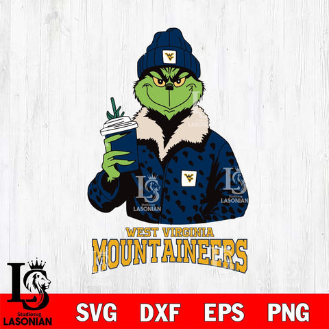 West Virginia Mountaineers Grinch Christmas Cut Files Cricut, Svg Dxf Eps Png file, Digital download , Silhouette