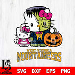 West Virginia Mountaineers Hello Kitty Horror 10 Svg Eps Dxf Png File, Digital Download
