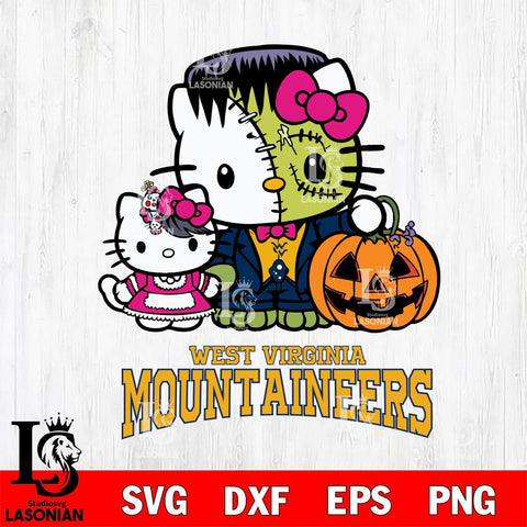 West Virginia Mountaineers Hello Kitty Horror 10 Svg Eps Dxf Png File, Digital Download