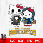 West Virginia Mountaineers Hello Kitty Horror 11 Svg Eps Dxf Png File, Digital Download