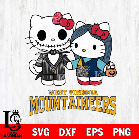 West Virginia Mountaineers Hello Kitty Horror 11 Svg Eps Dxf Png File, Digital Download