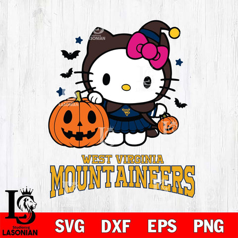 West Virginia Mountaineers Hello Kitty Horror 1 Svg Eps Dxf Png File, Digital Download