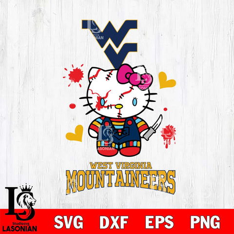 West Virginia Mountaineers Hello Kitty Horror 2 Svg Eps Dxf Png File, Digital Download