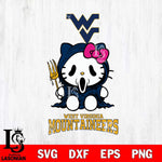 West Virginia Mountaineers Hello Kitty Horror 4 Svg Eps Dxf Png File, Digital Download