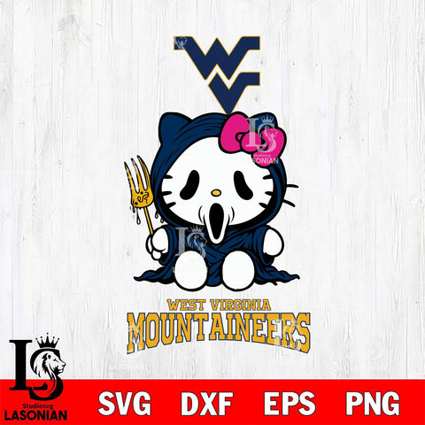 West Virginia Mountaineers Hello Kitty Horror 4 Svg Eps Dxf Png File, Digital Download