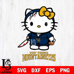 West Virginia Mountaineers Hello Kitty Horror 5 Svg Eps Dxf Png File, Digital Download