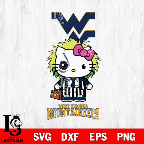 West Virginia Mountaineers Hello Kitty Horror 8 Svg Eps Dxf Png File, Digital Download
