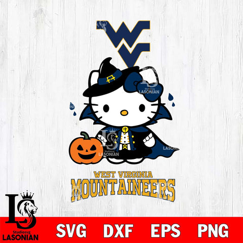 West Virginia Mountaineers Hello Kitty Horror 9 Svg Eps Dxf Png File, Digital Download