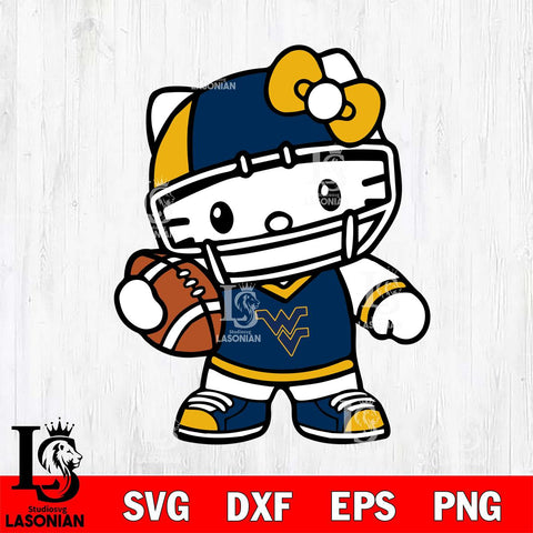 West Virginia Mountaineers Hello Kitty sport 2 Svg Eps Dxf Png File, NCAA svg, Digital Download, Instant Download