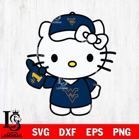 West Virginia Mountaineers Hello Kitty sport 5 Svg Eps Dxf Png File, NCAA svg, Digital Download, Instant Download