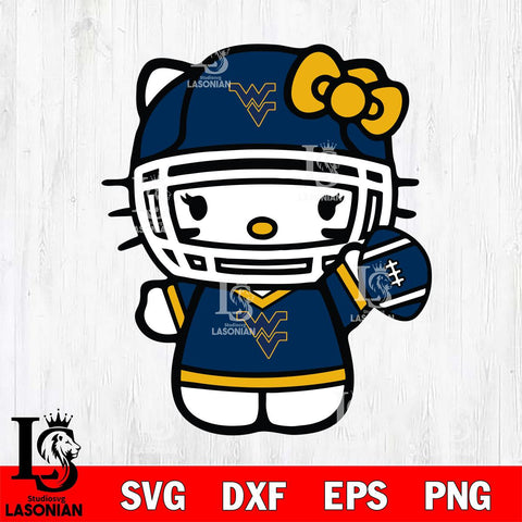 West Virginia Mountaineers Hello Kitty sport 6 Svg Eps Dxf Png File, NCAA svg, Digital Download, Instant Download