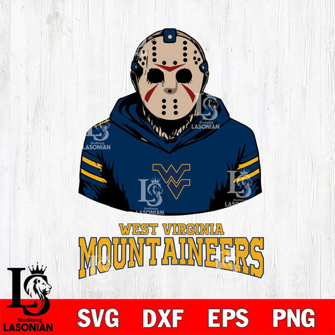 West Virginia Mountaineers Jason Voorhees 4 Svg Eps Dxf Png File, Digital Download