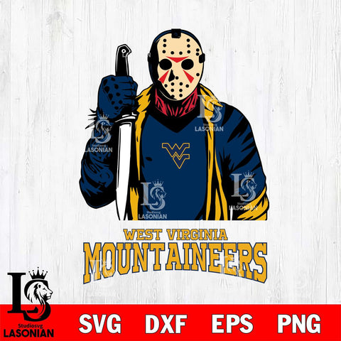 West Virginia Mountaineers Jason Voorhees 6 Svg Eps Dxf Png File, Digital Download