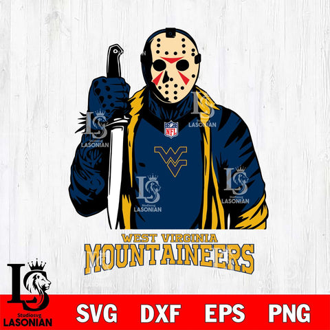 West Virginia Mountaineers Jason Voorhees Horror 3 Svg Eps Dxf Png File, NCAA svg, Digital Download, Instant Download