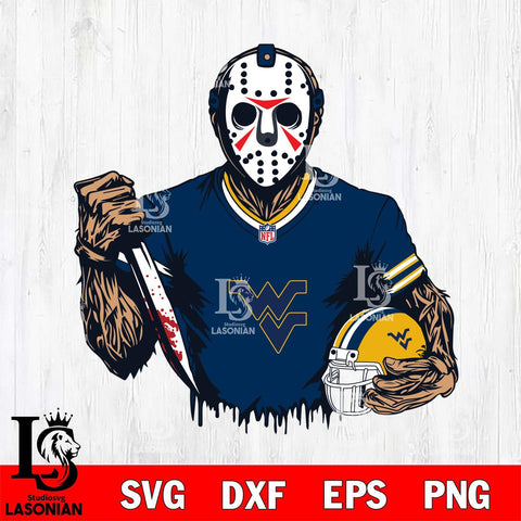 West Virginia Mountaineers Jason Voorhees Horror 5 Svg Eps Dxf Png File, NCAA svg, Digital Download, Instant Download
