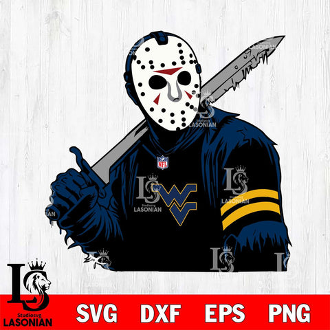 West Virginia Mountaineers Jason Voorhees Horror 7 Svg Eps Dxf Png File, NCAA svg, Digital Download, Instant Download