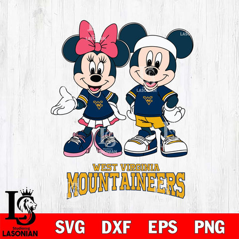 West Virginia Mountaineers Mickey And Minnie Football Svg Eps Dxf Png File, NCAA svg , Digital Download , Instant Download, Cricut File