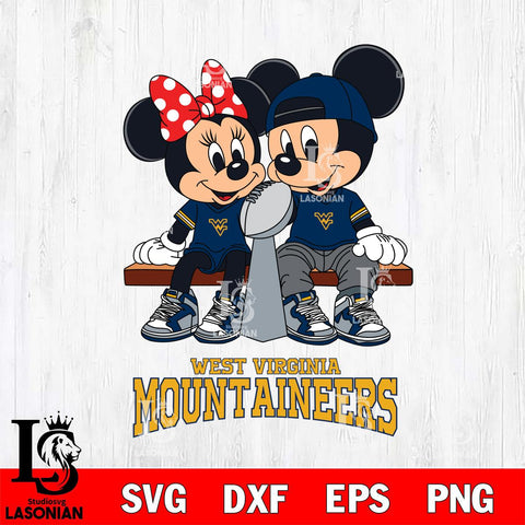 West Virginia Mountaineers Mickey And Minnie Football Champions Svg Eps Dxf Png File, NCAA svg , Digital Download , Instant Download, Cricut File