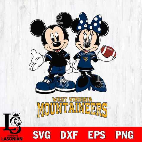 West Virginia Mountaineers Mickey Minnie Football Svg Eps Dxf Png File, NCAA svg , Digital Download , Instant Download, Cricut File