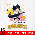 West Virginia Mountaineers Minnie Mouse Dancing SVG DXF EPS PNG FILE, NCAA File Cut,Digital Download,Instant Download