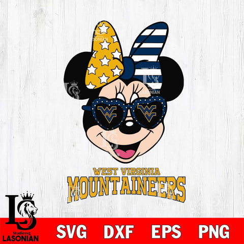 West Virginia Mountaineers Minnie Mouse Love 2, Svg Eps Dxf Png File, Digital Download