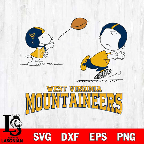 West Virginia Mountaineers Peanuts play football SVG DXF EPS PNG FILE,Snoopy File Cut, NCAA Digital Download,Instant Download,Christmas Silhouette