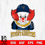 West Virginia Mountaineers Pennywise Horror Sport 10 Svg Eps Dxf Png File, Digital Download