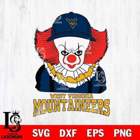 West Virginia Mountaineers Pennywise Horror Sport 10 Svg Eps Dxf Png File, Digital Download