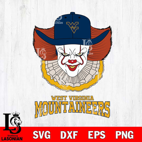 West Virginia Mountaineers Pennywise Horror Sport 12 Svg Eps Dxf Png File, Digital Download