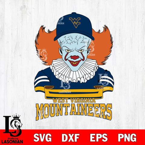 West Virginia Mountaineers Pennywise Horror Sport 2 Svg Eps Dxf Png File, Digital Download